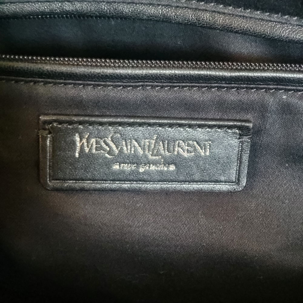 YSL Black Patent Leather Satchel Hand Bag Purse w/COA - Picture 8 of 11